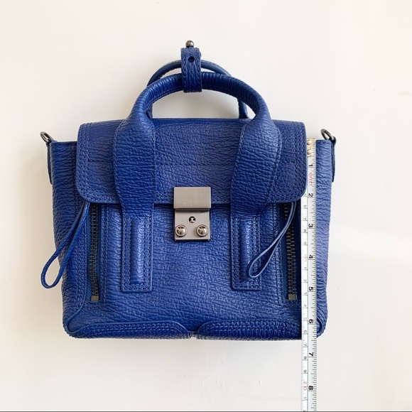 3.1 PHILLIP LIM | CLASSIC MINI PASHLI SATCHEL CROSSBODY LEATHER ELECTRIC BLUE - Picture 6 of 17
